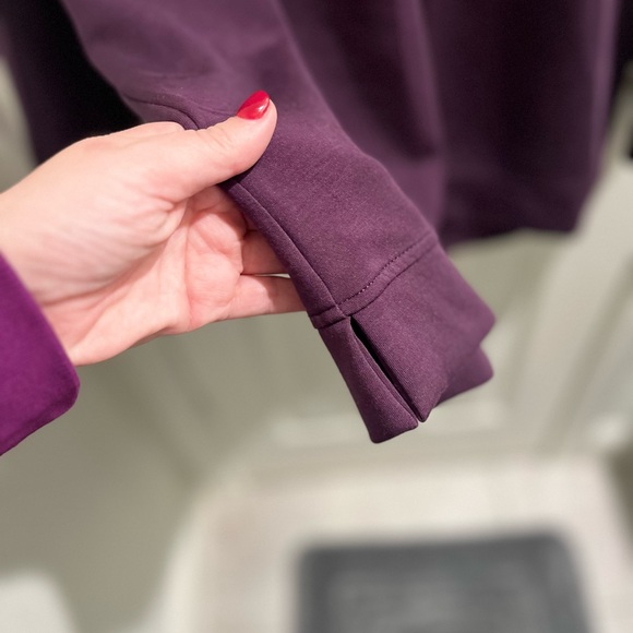 Cable & Gauge Purple Collared Crew Neck Puffy Long Sleeve Top 1X New W/O Tags - Picture 5 of 7